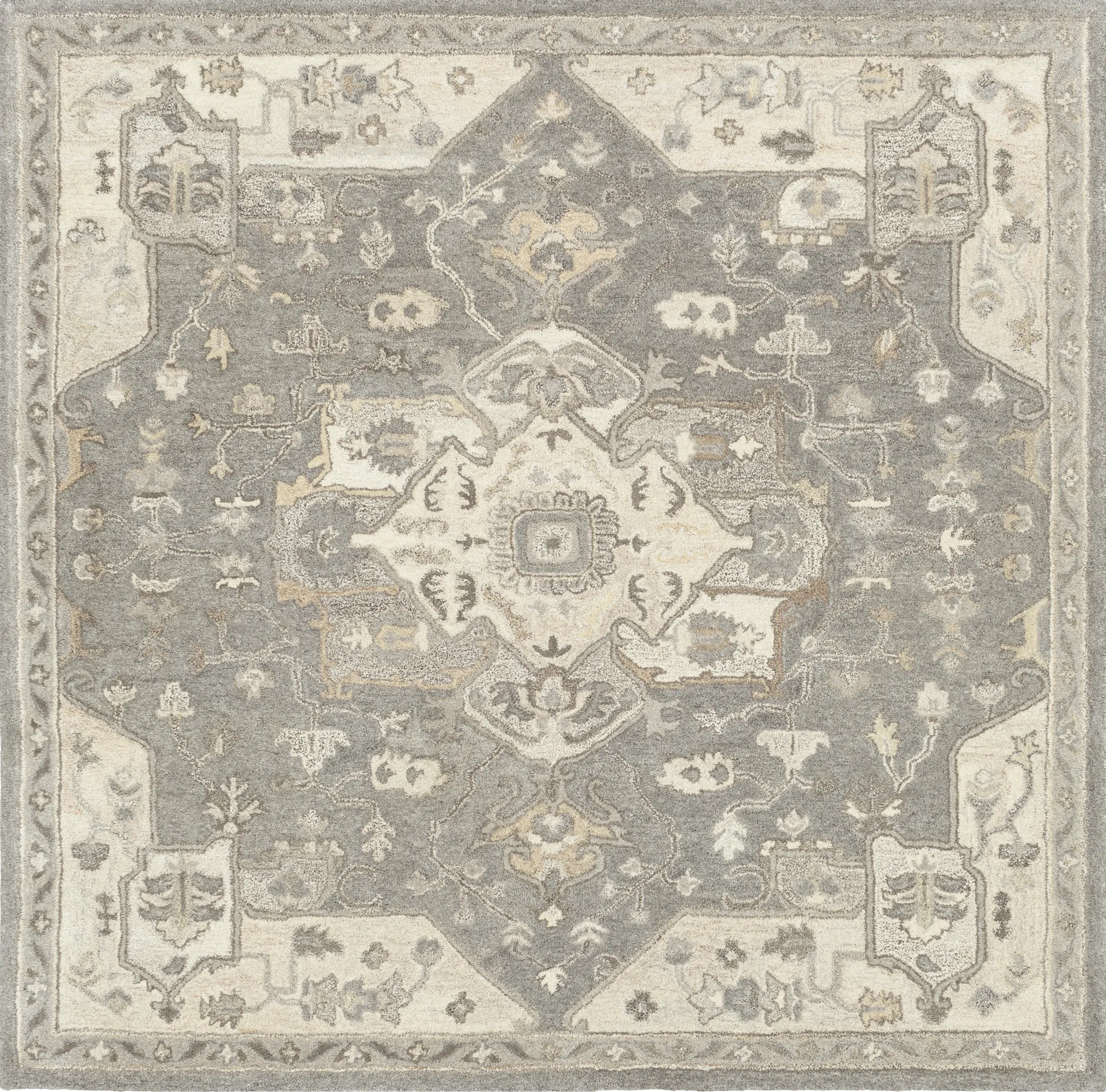 Belinera V Beige 6' Square Rug - Image 1