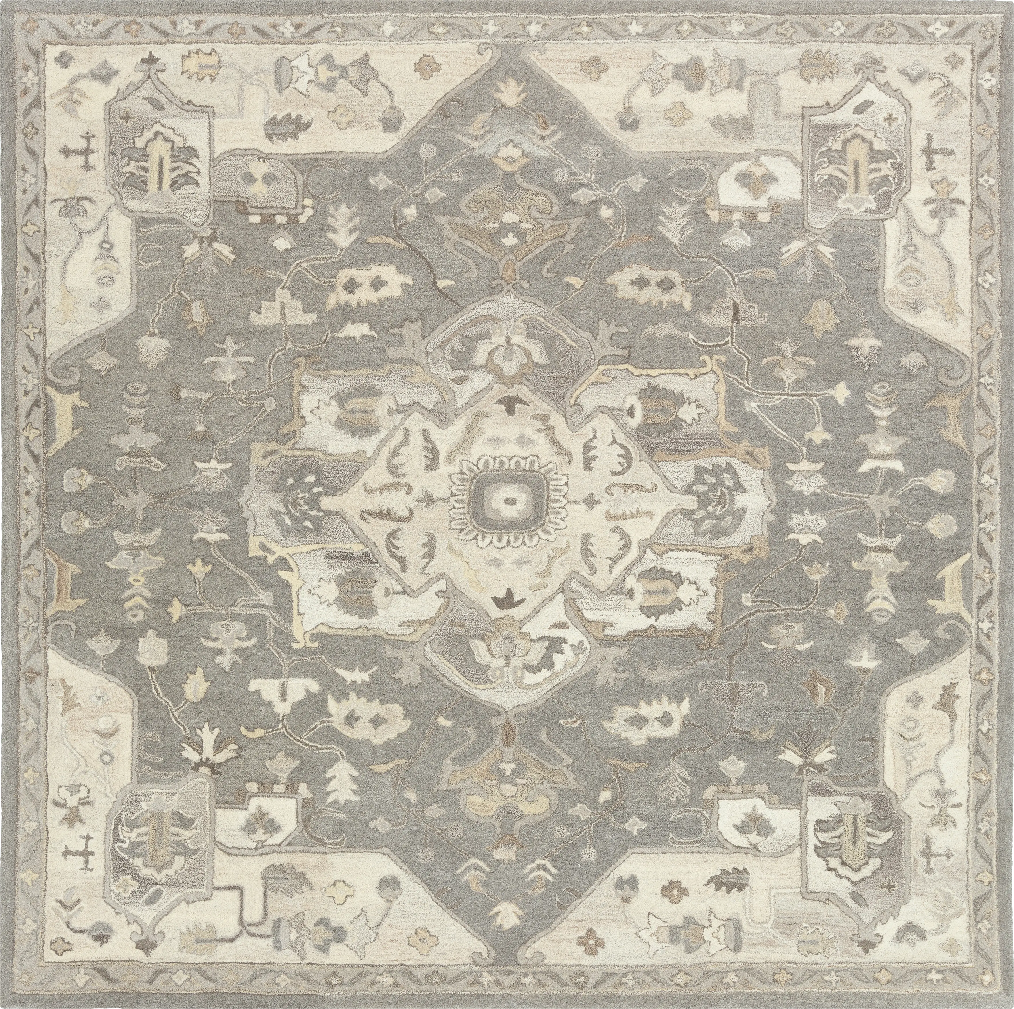 Belinera V Beige 8' Square Rug - Thumbnail - Image 1