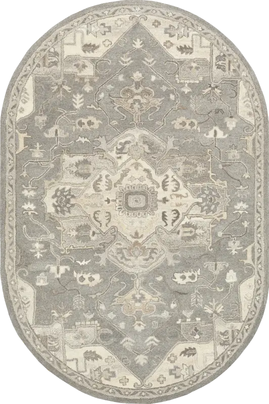 Belinera V Beige 6' x 9' Oval Rug