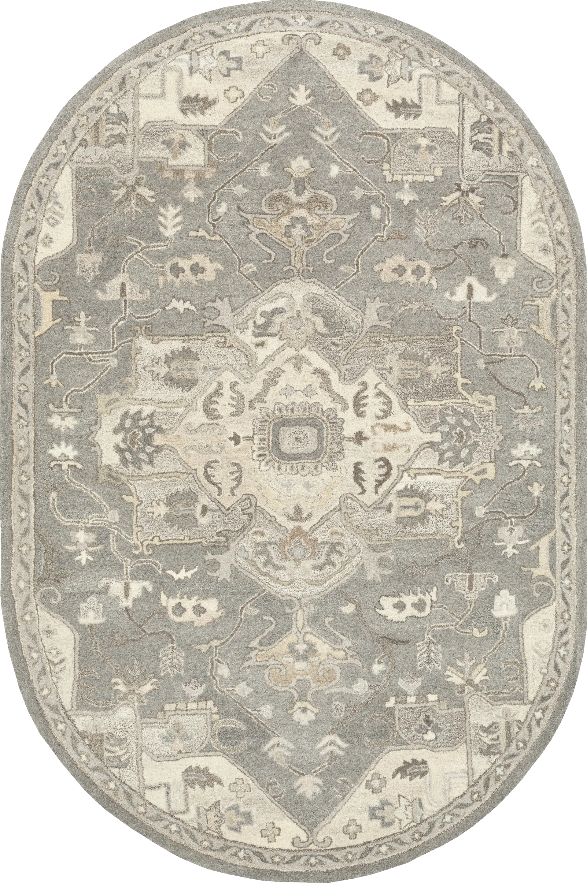 Belinera V Beige 6' x 9' Oval Rug