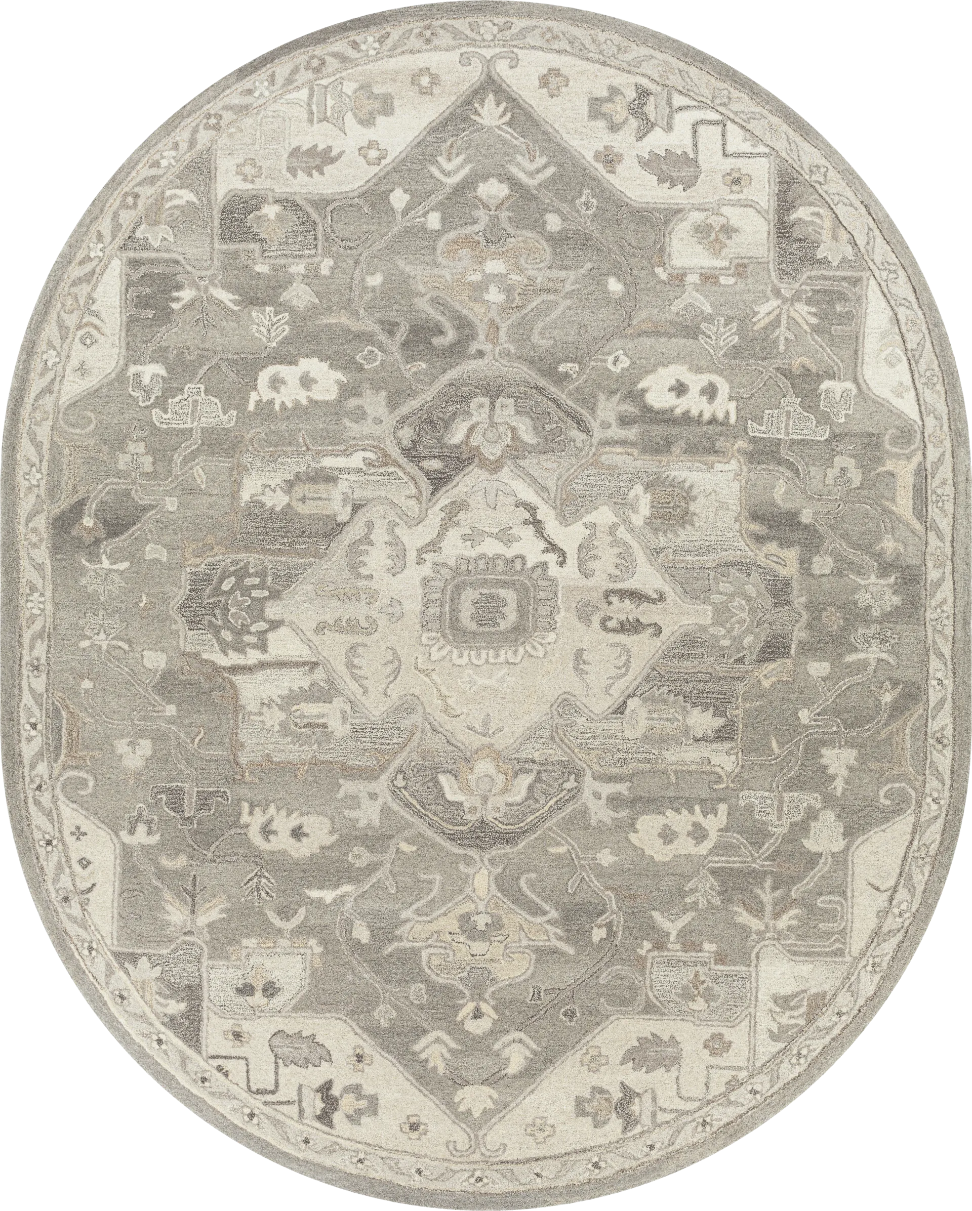 Belinera V Beige 8' x 10' Oval Rug - Image 1