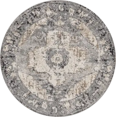 Elseina I Charcoal 7'10 Round Rug