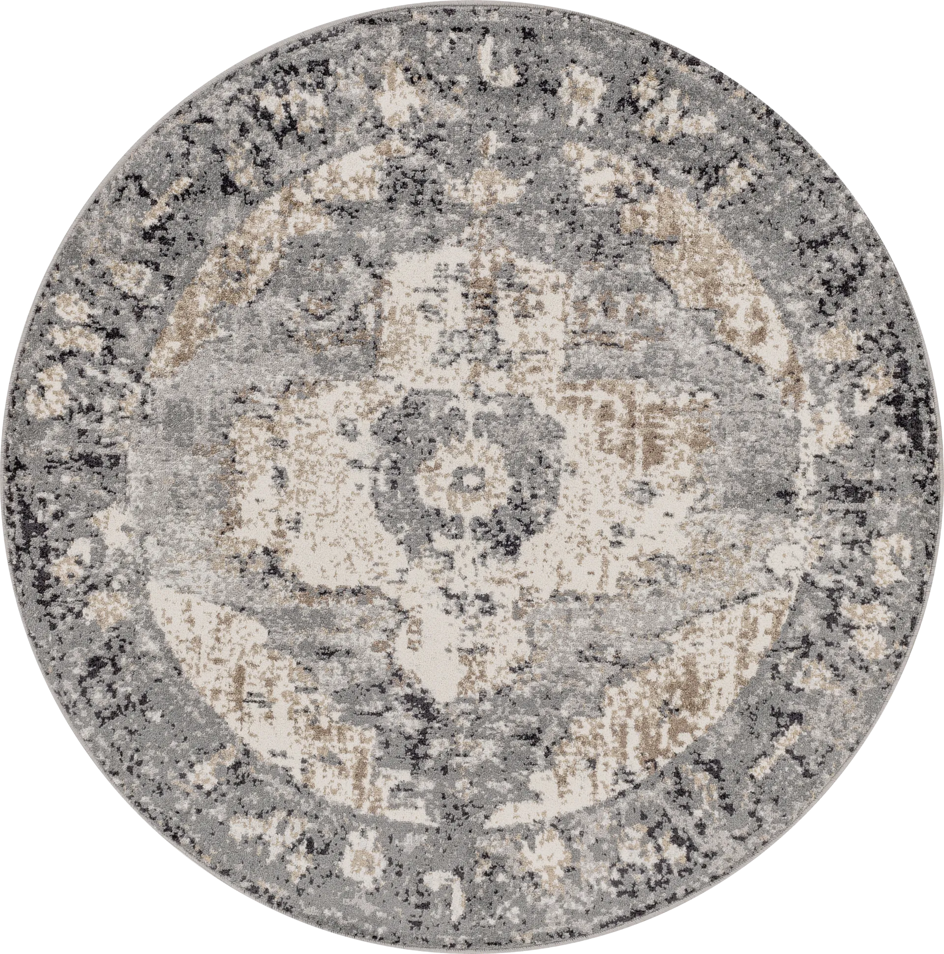Elseina I Charcoal 7'10 Round Rug - Image 1