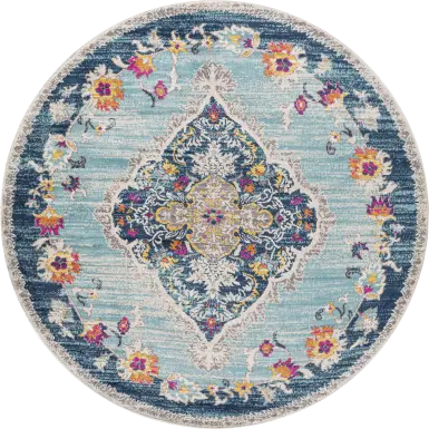 Loransa I Blue 6'7 Round Rug