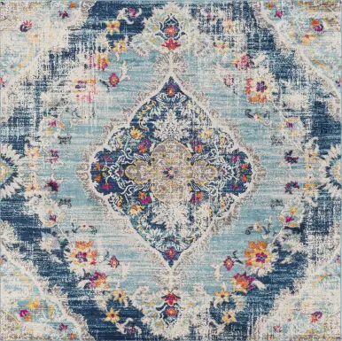 Loransa I Blue 6'7 Square Rug