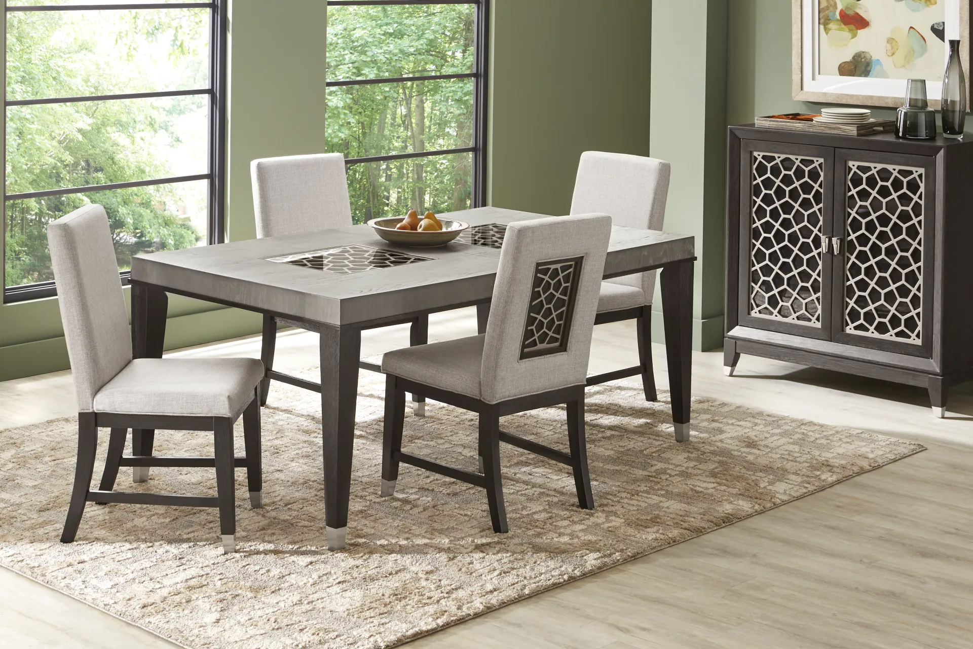 Rosalie Beige Upholstered Side Chair - Image 1