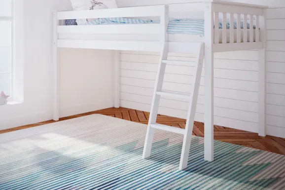 Kids Zahava White Twin Low Loft Bed