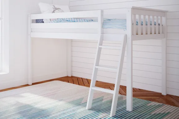 Kids Zahava White Twin Low Loft Bed