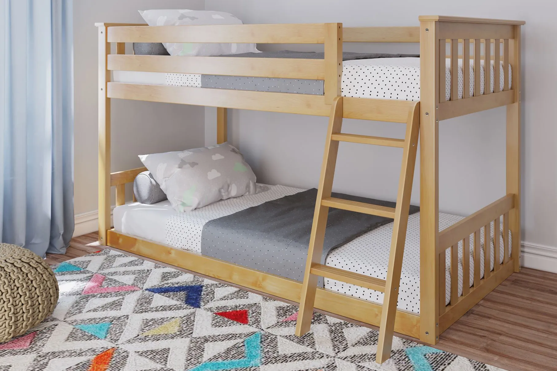 Kids Imonie Beige Twin/Twin Low Bunk Bed - Image 2