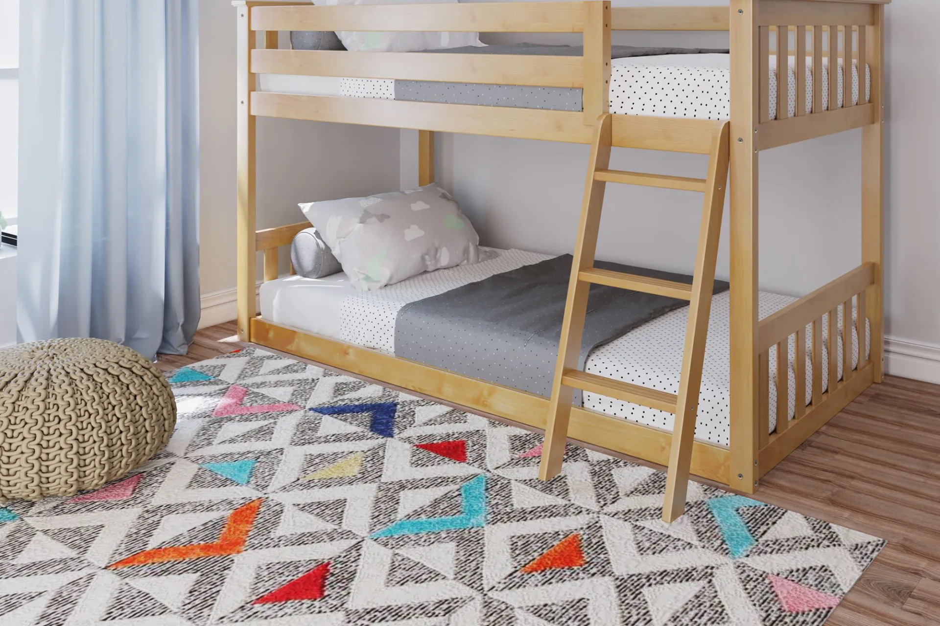 Kids Imonie Beige Twin/Twin Low Bunk Bed - Image 2