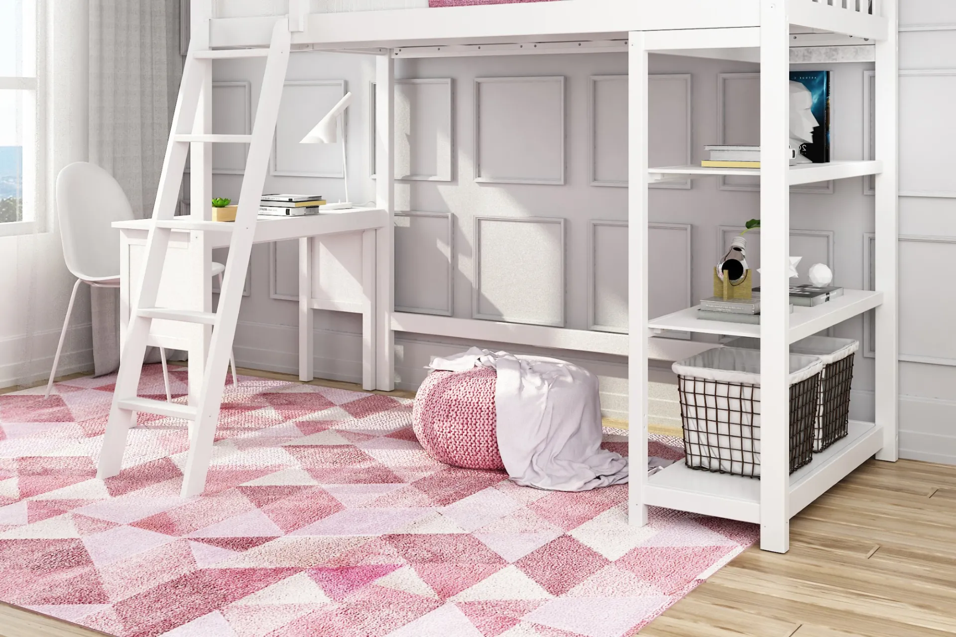 Kids Bentonbrook White Twin High Loft Bed - Image 2
