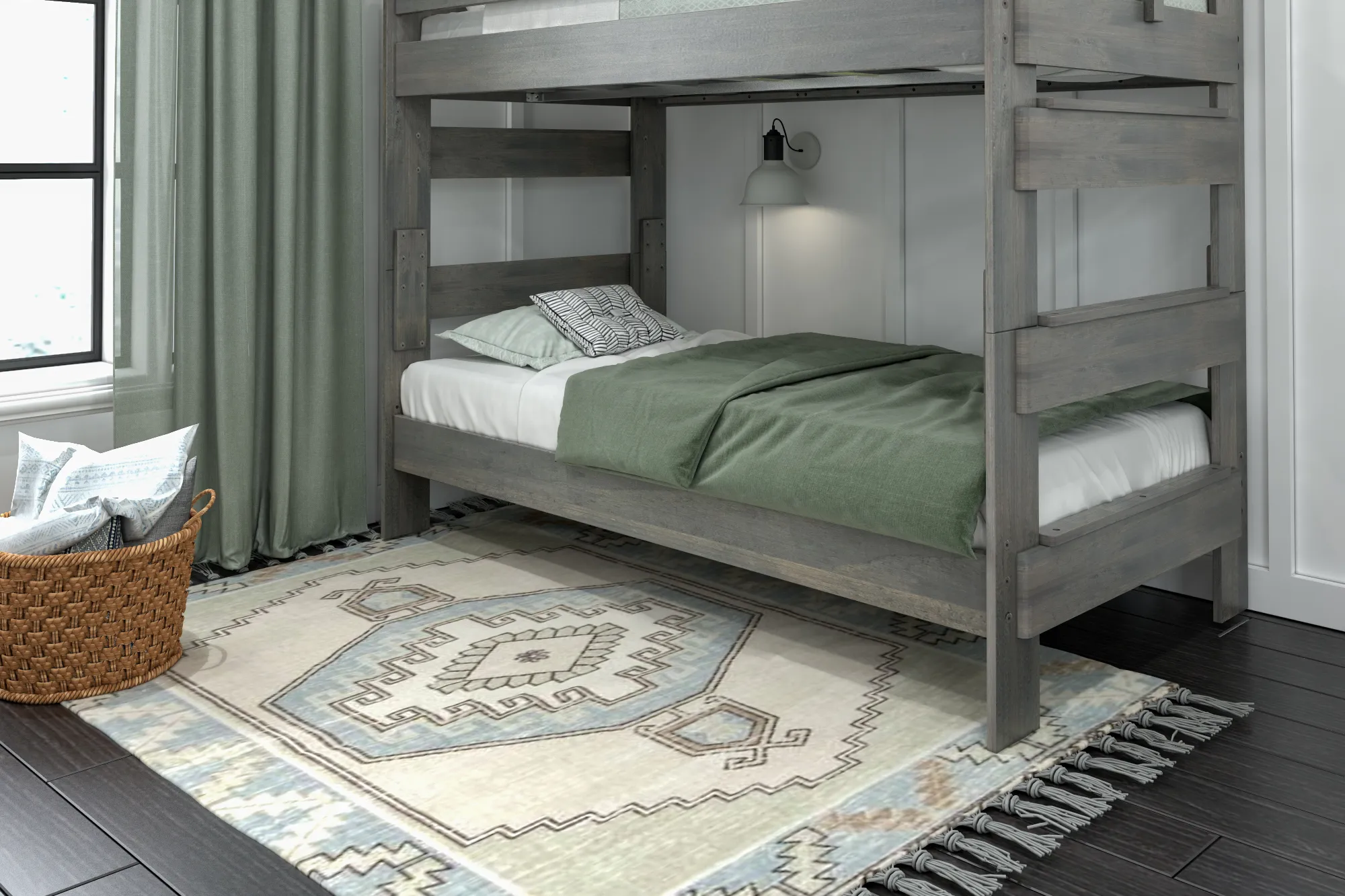 Kids Eastwick Gray Twin/Twin Bunk Bed - Thumbnail - Image 2