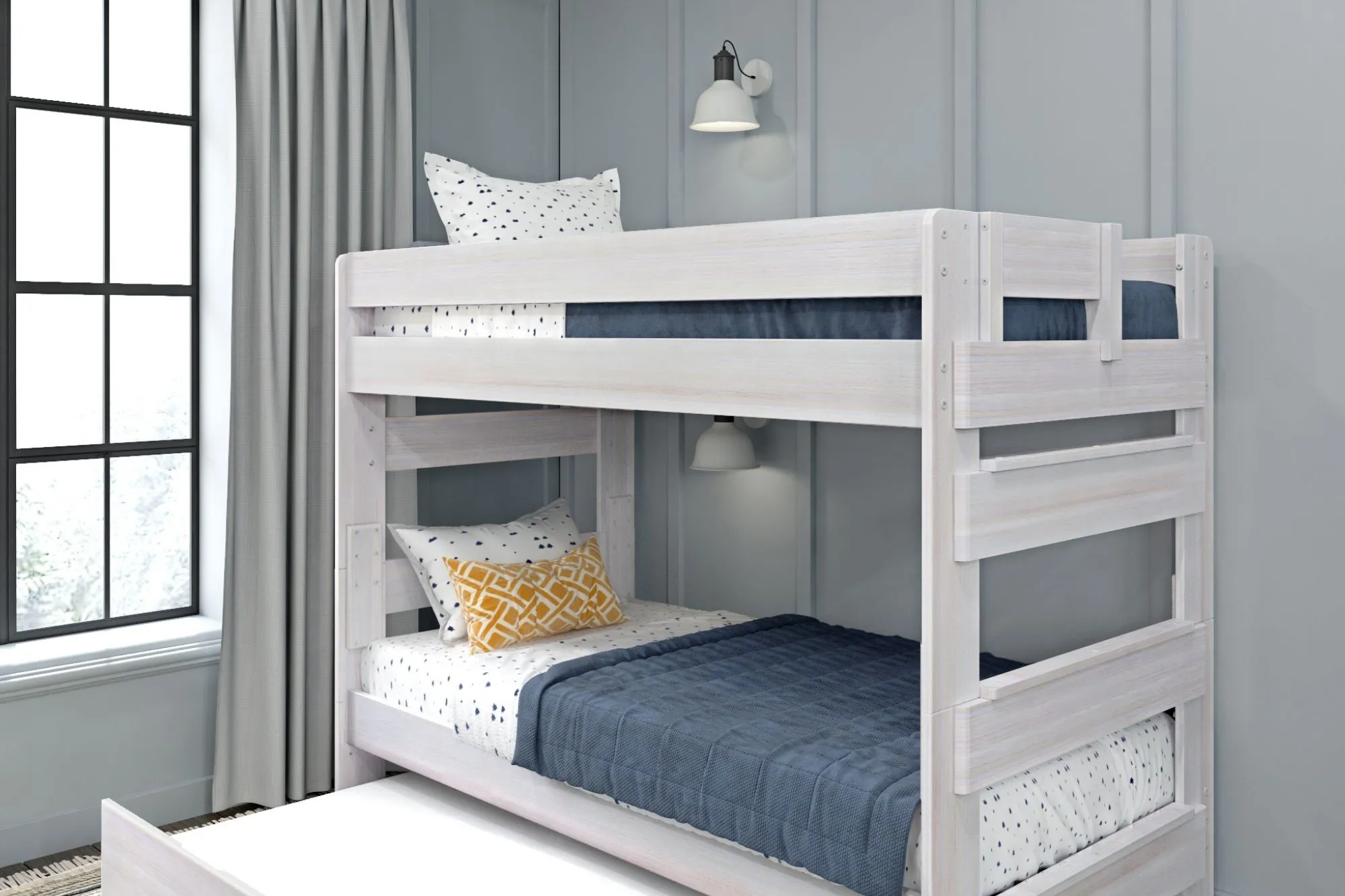 Kids Eastwick White Twin/Twin Bunk Bed with Trundle - Thumbnail - Image 2