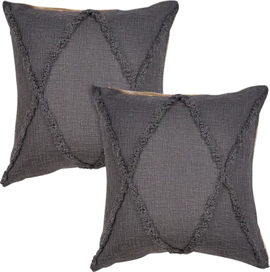 Rosellar Dark Gray Accent Pillow Set of 2