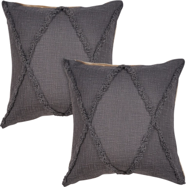 Rosellar Dark Gray Accent Pillow Set of 2