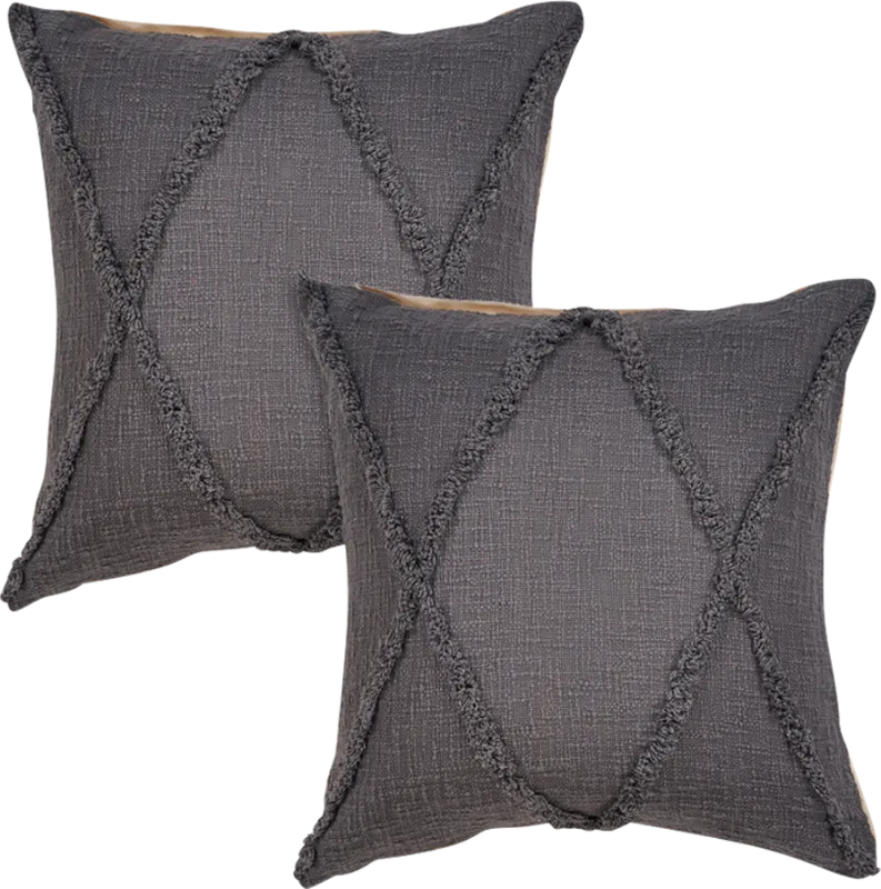 Rosellar Dark Gray Accent Pillow Set of 2