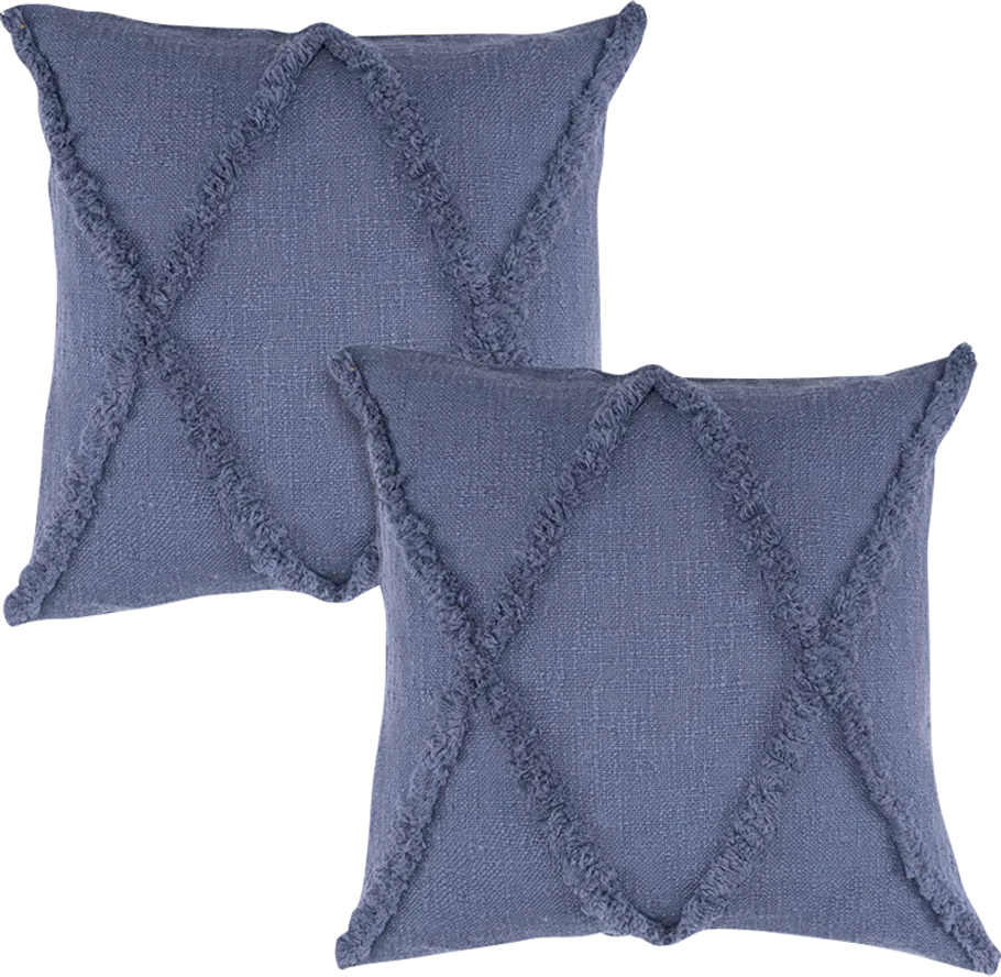 Rosellar Denim Accent Pillow Set of 2 - Thumbnail - Image 1