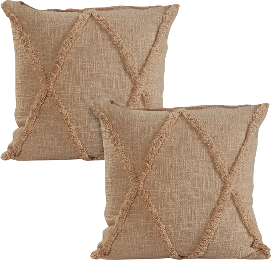 Rosellar Brown Accent Pillow Set of 2