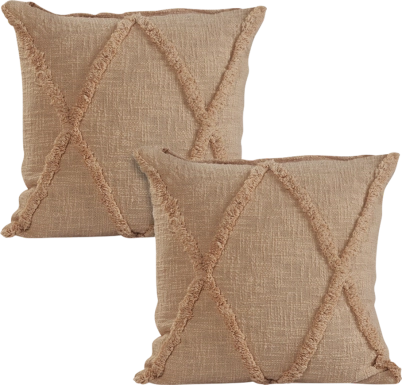 Rosellar Brown Accent Pillow Set of 2