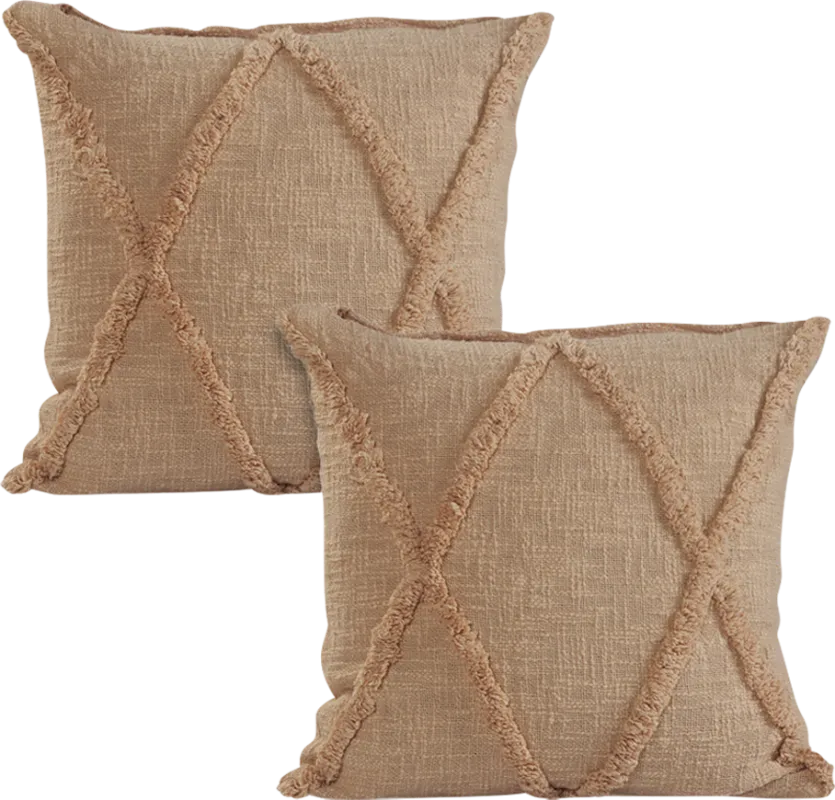 Rosellar Brown Accent Pillow Set of 2