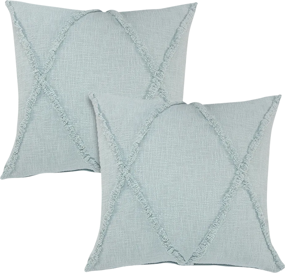 Rosellar Light Blue Accent Pillow Set of 2 - Thumbnail - Image 1