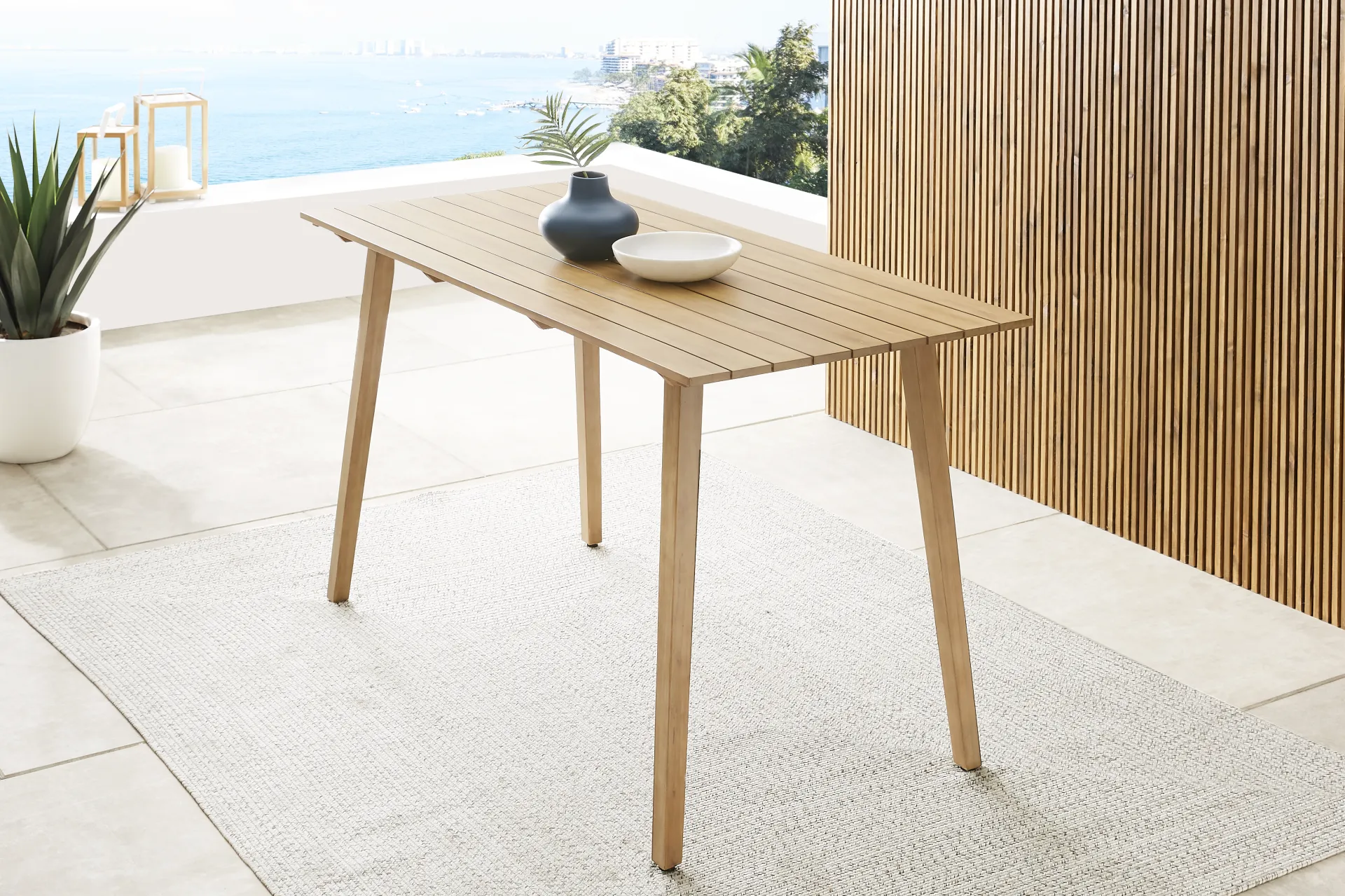 Tessere Natural Rectangle Outdoor Bar Table - Image 4