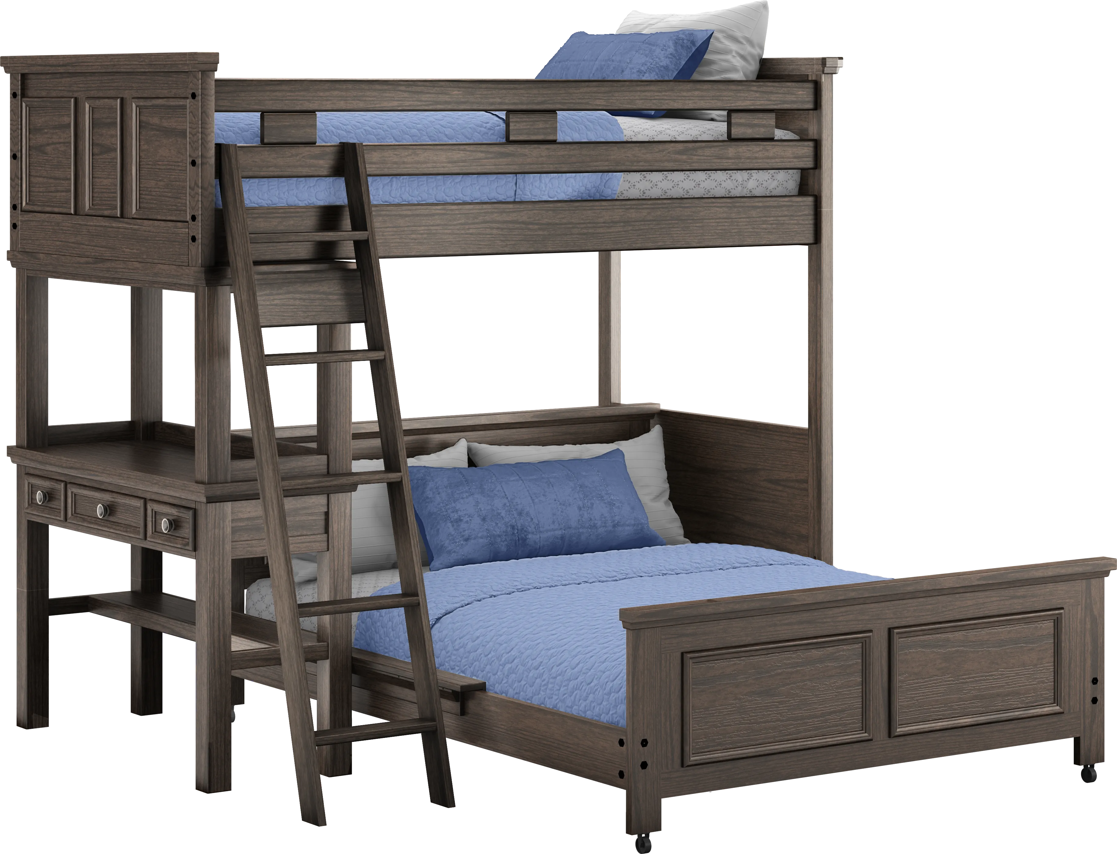 Kids Canyon Lake Java Twin/Full Loft with Desk - Thumbnail - Image 1