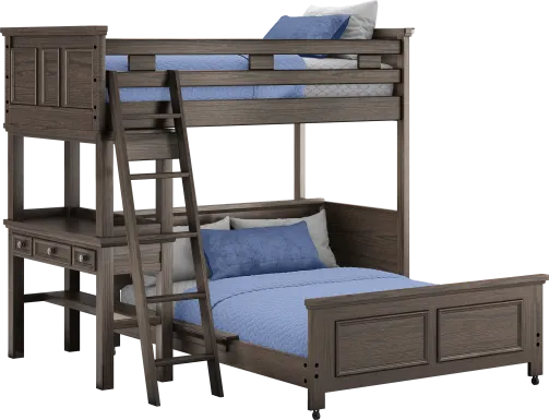 Kids Canyon Lake Java Twin/Full Loft with Desk