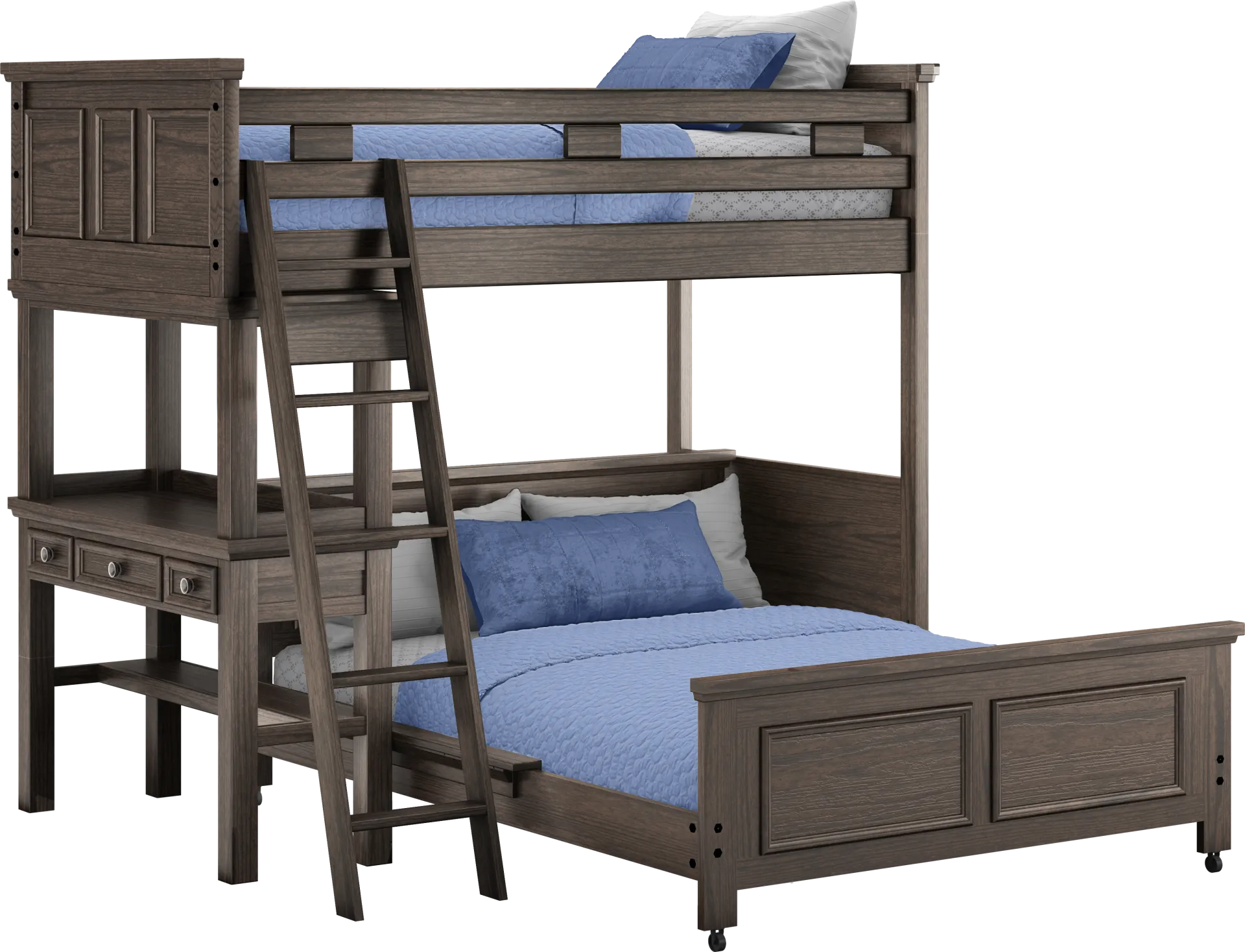 Kids Canyon Lake Java Twin/Full Loft with Desk - Image 1