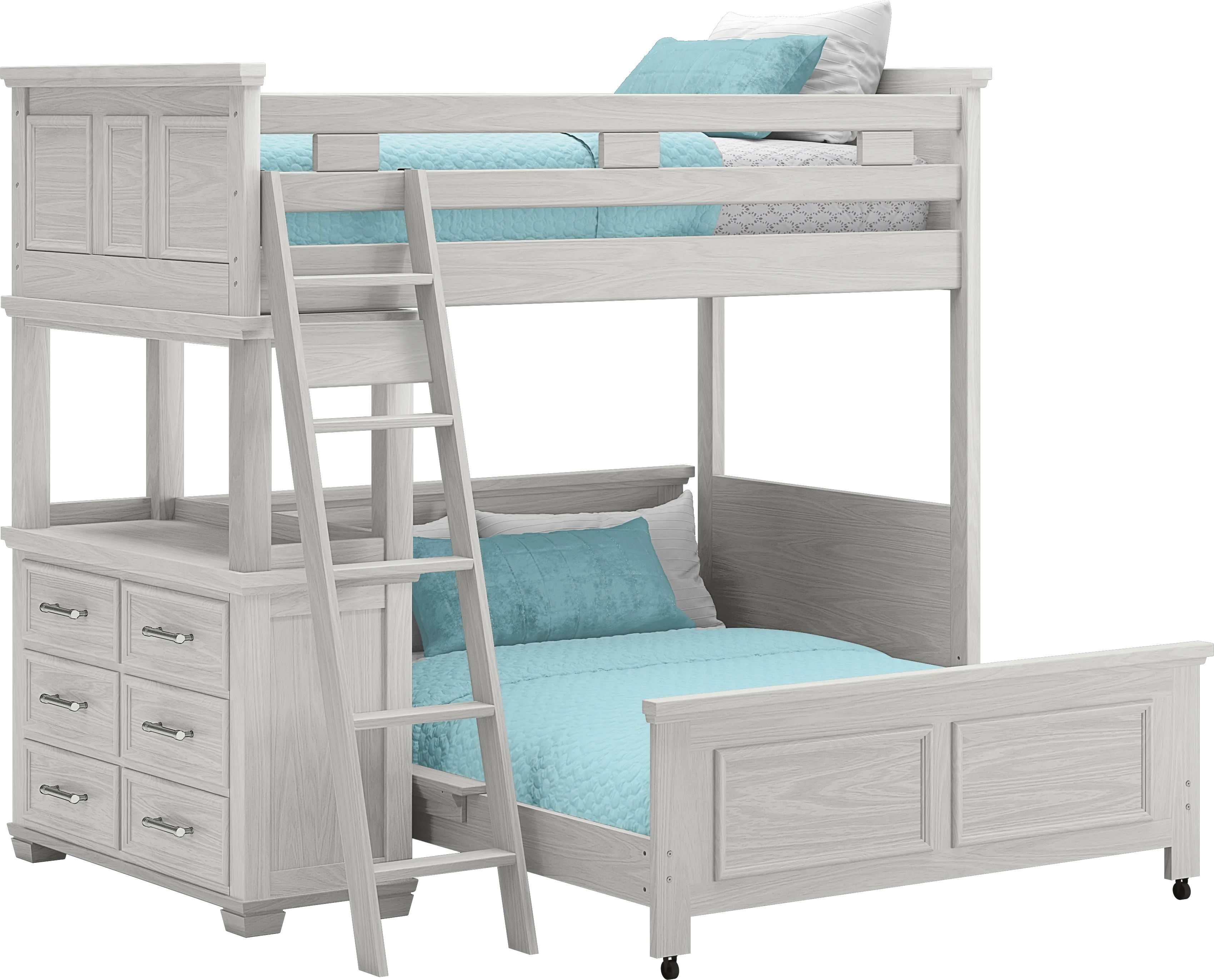 Kids Canyon Lake Ash Gray Twin/Full Loft with Dresser - Thumbnail - Image 1