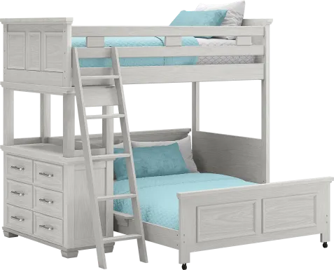 Kids Canyon Lake Ash Gray Twin/Full Loft with Dresser