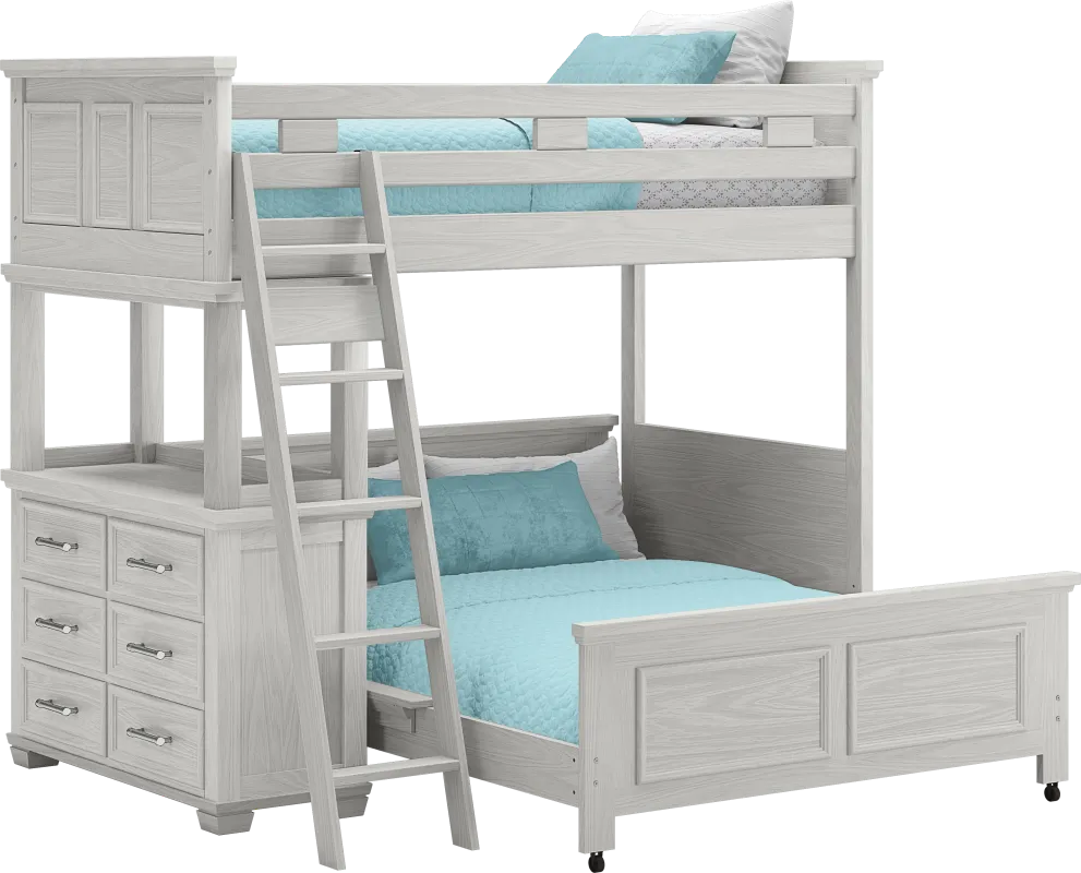 Kids Canyon Lake Ash Gray Twin/Full Loft with Dresser