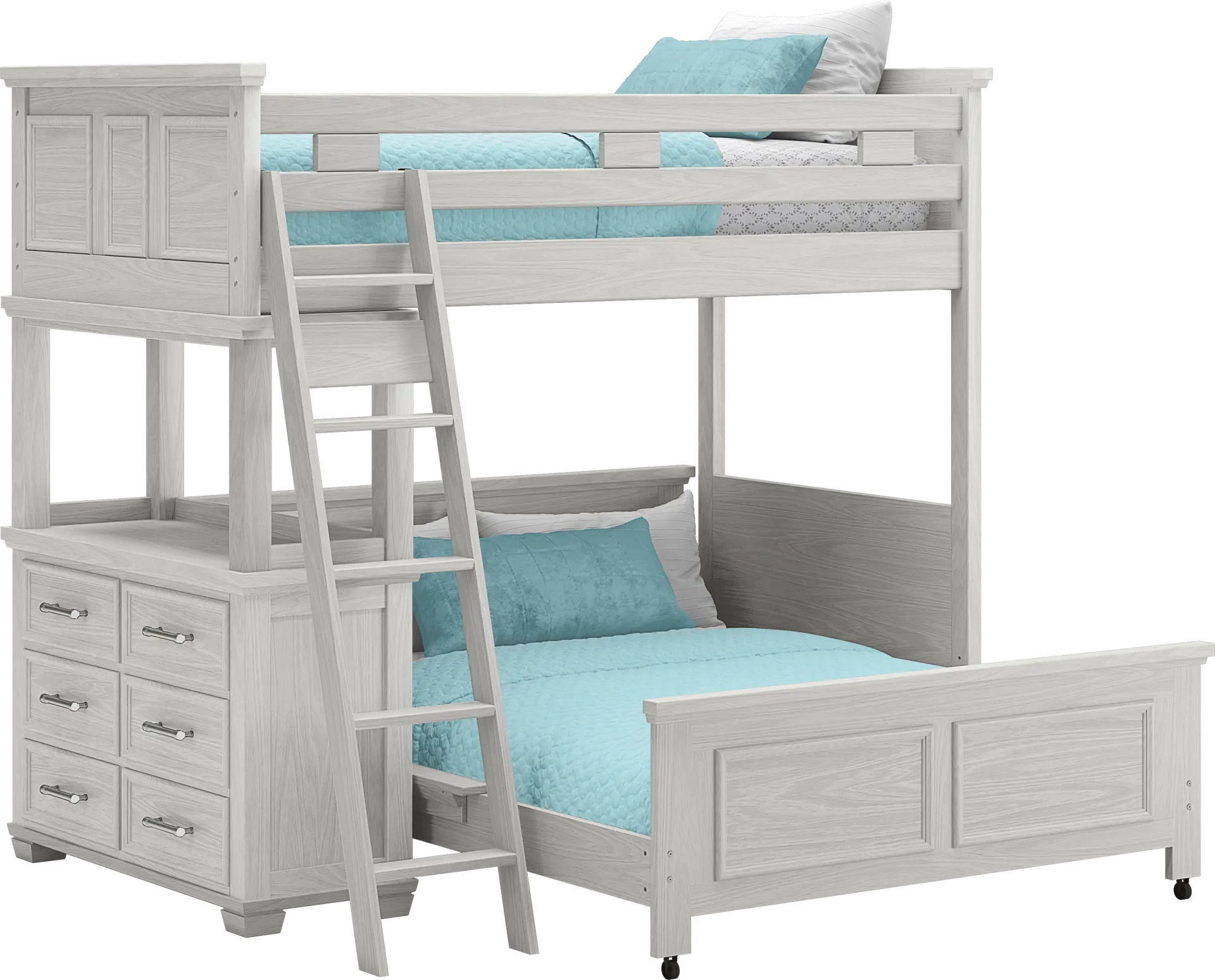 Kids Canyon Lake Ash Gray Twin/Full Loft with Dresser - Image 1