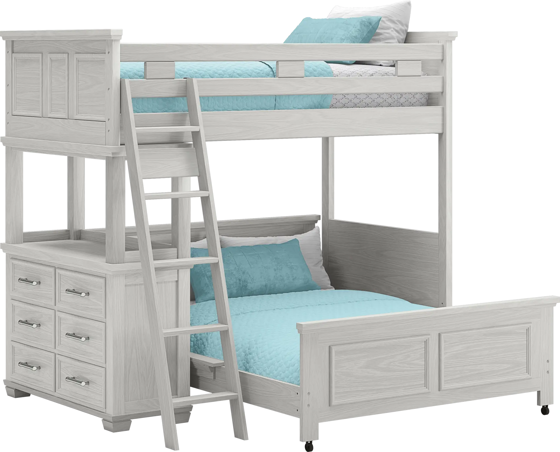 Kids Canyon Lake Ash Gray Twin/Full Loft with Dresser