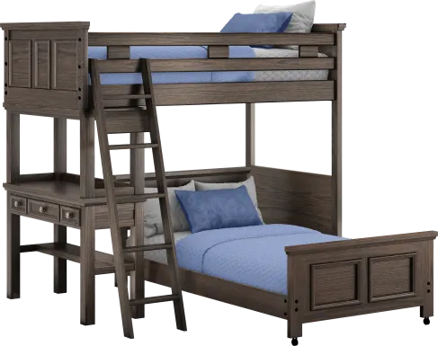 Kids Canyon Lake Java Twin/Twin Loft with Desk