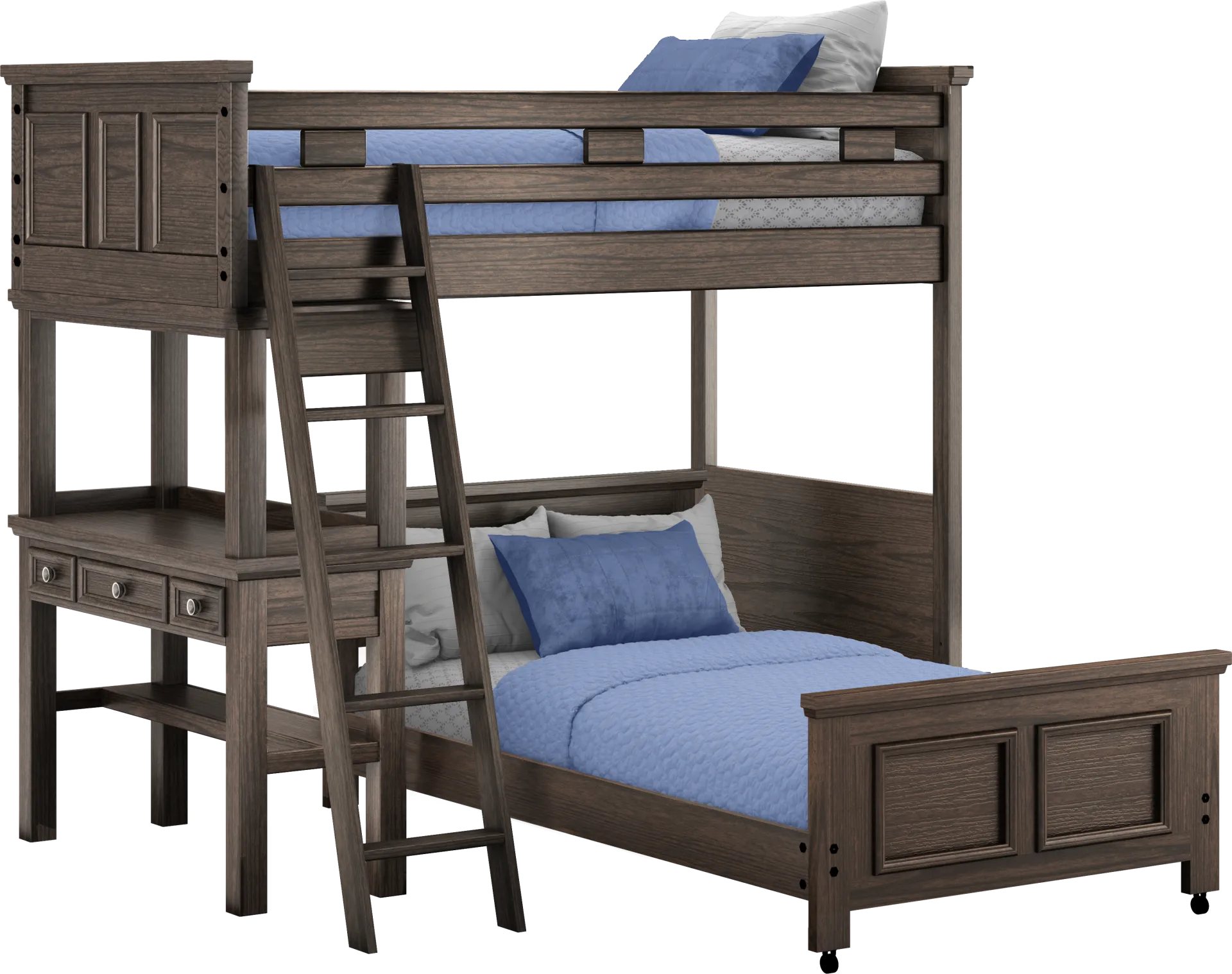 Kids Canyon Lake Java Twin/Twin Loft with Desk - Image 1