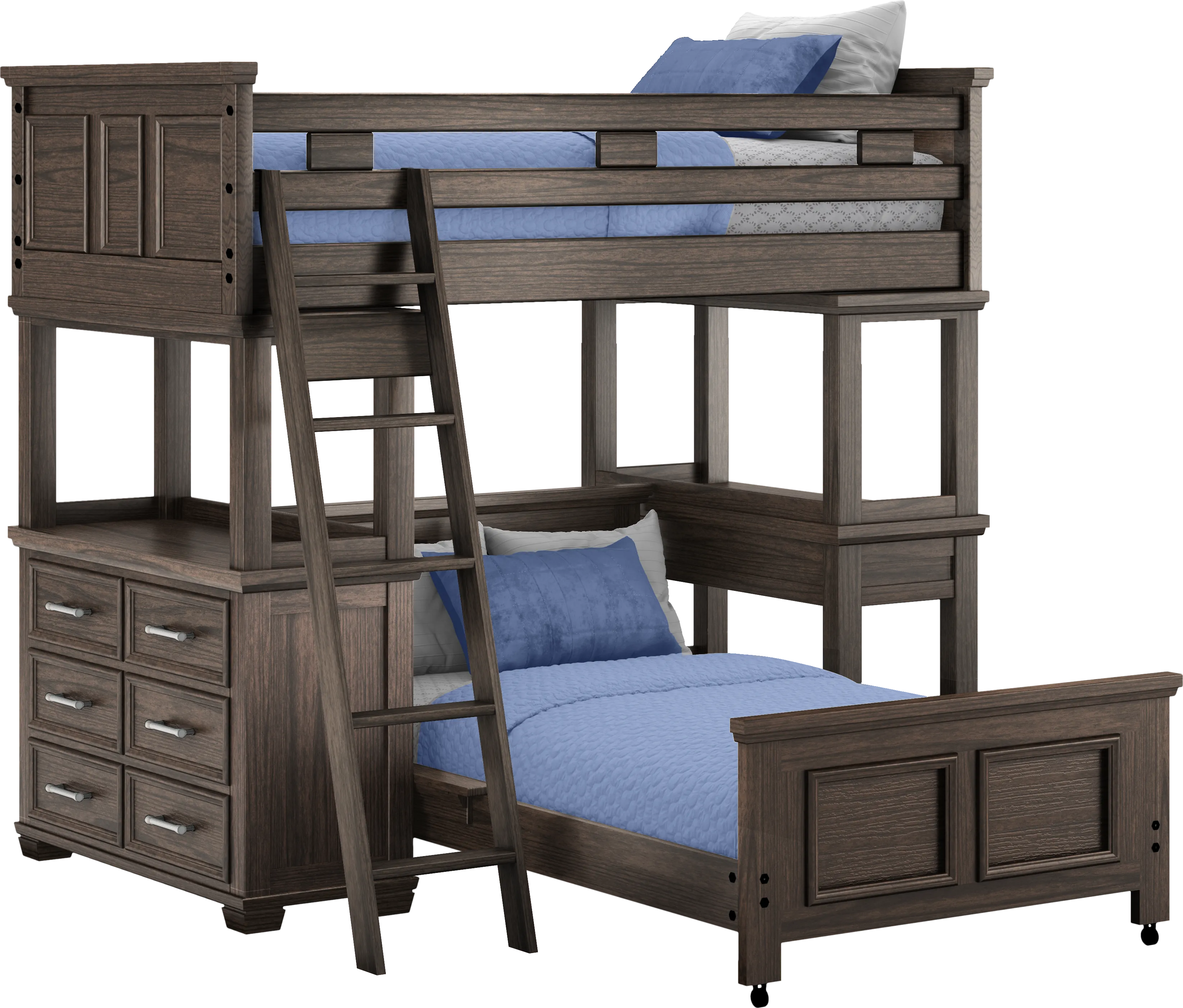 Kids Canyon Lake Java Twin/Twin Loft with Dresser and Desk - Thumbnail - Image 1