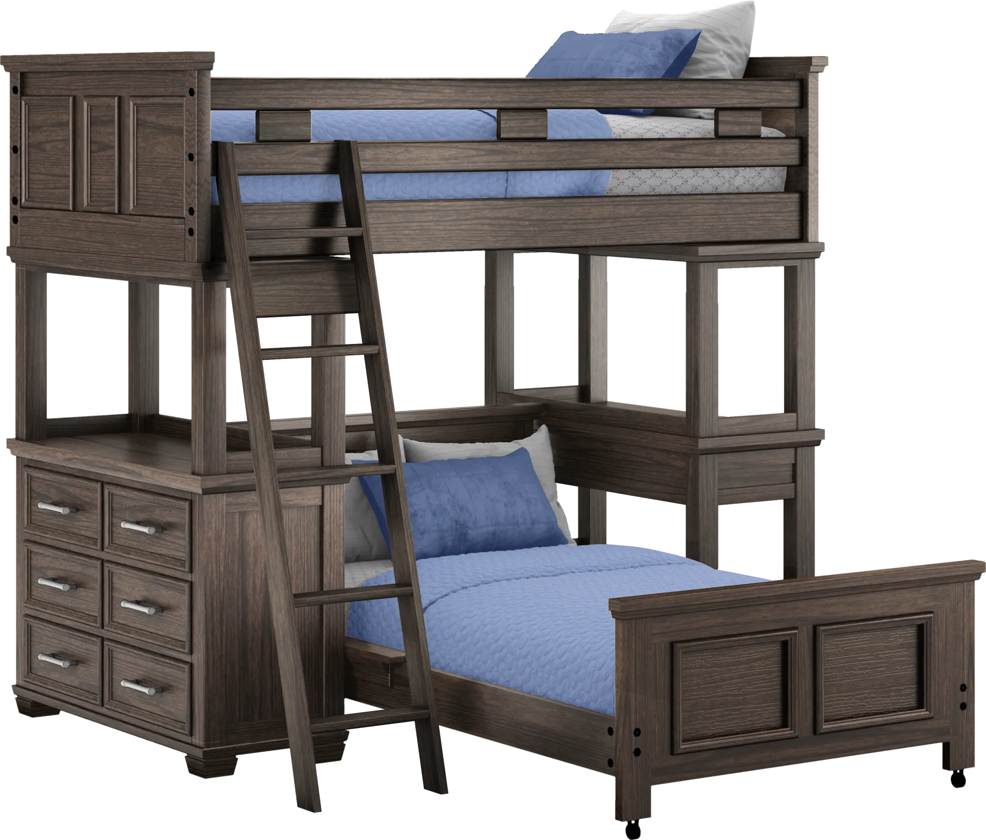 Kids Canyon Lake Java Twin/Twin Loft with Dresser and Desk - Image 1