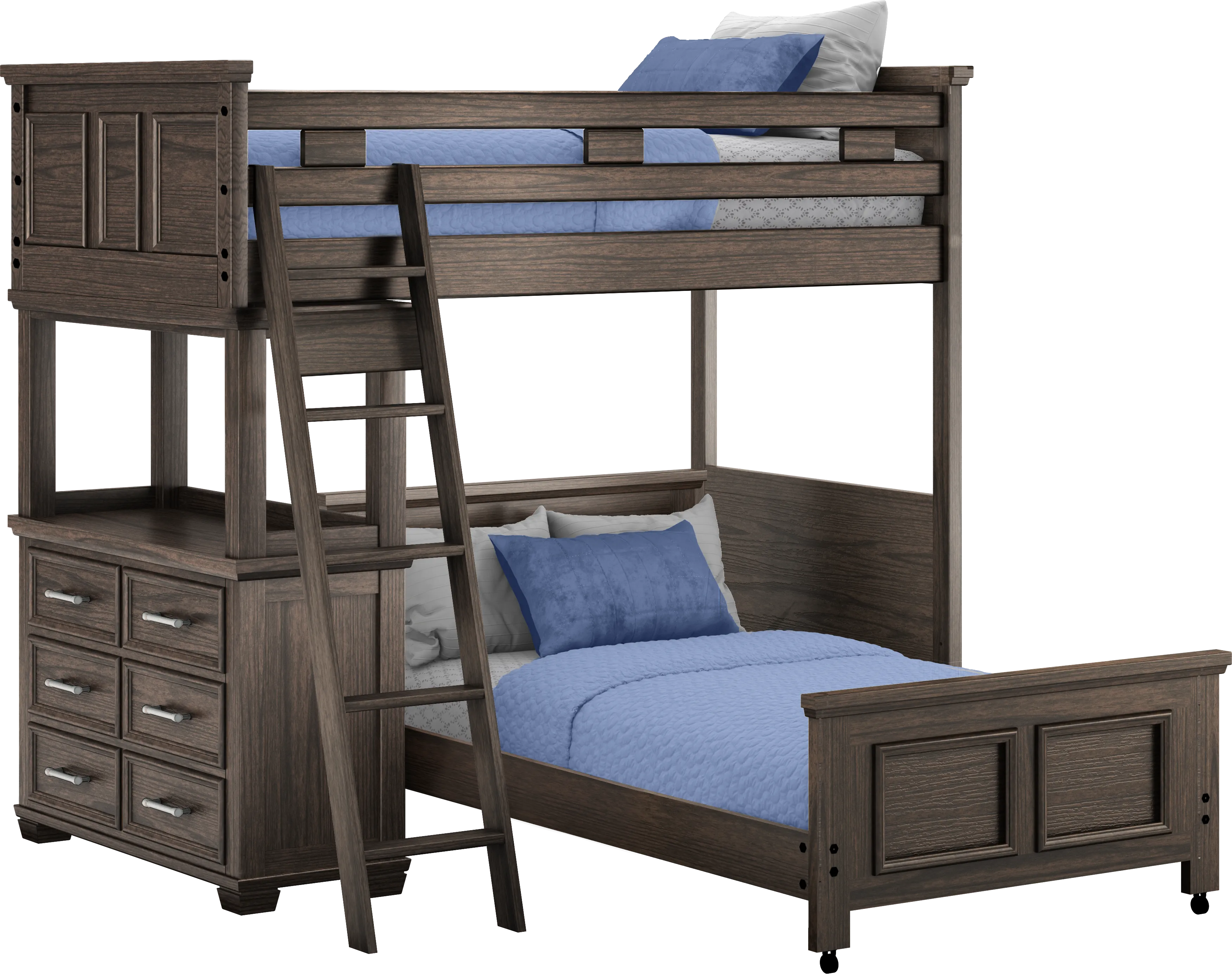 Kids Canyon Lake Java Twin/Twin Loft with Dresser - Thumbnail - Image 1