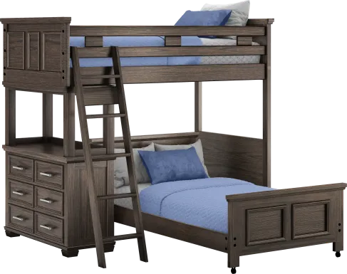 Kids Canyon Lake Java Twin/Twin Loft with Dresser