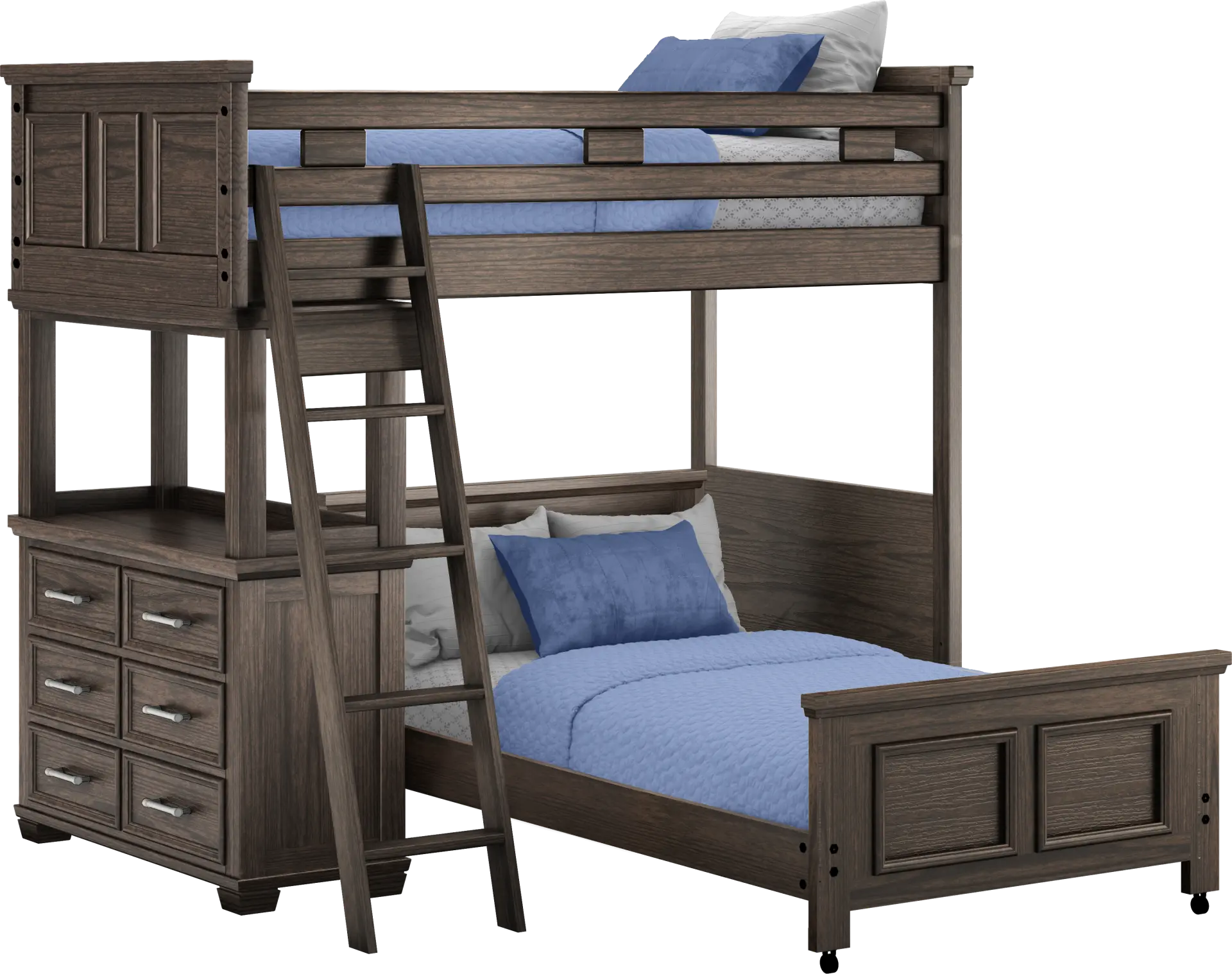 Kids Canyon Lake Java Twin/Twin Loft with Dresser