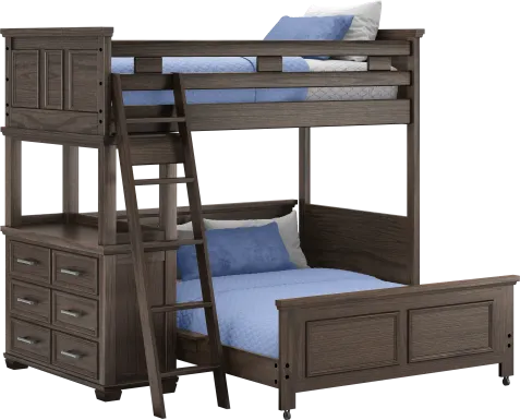 Kids Canyon Lake Java Twin/Full Loft with Dresser
