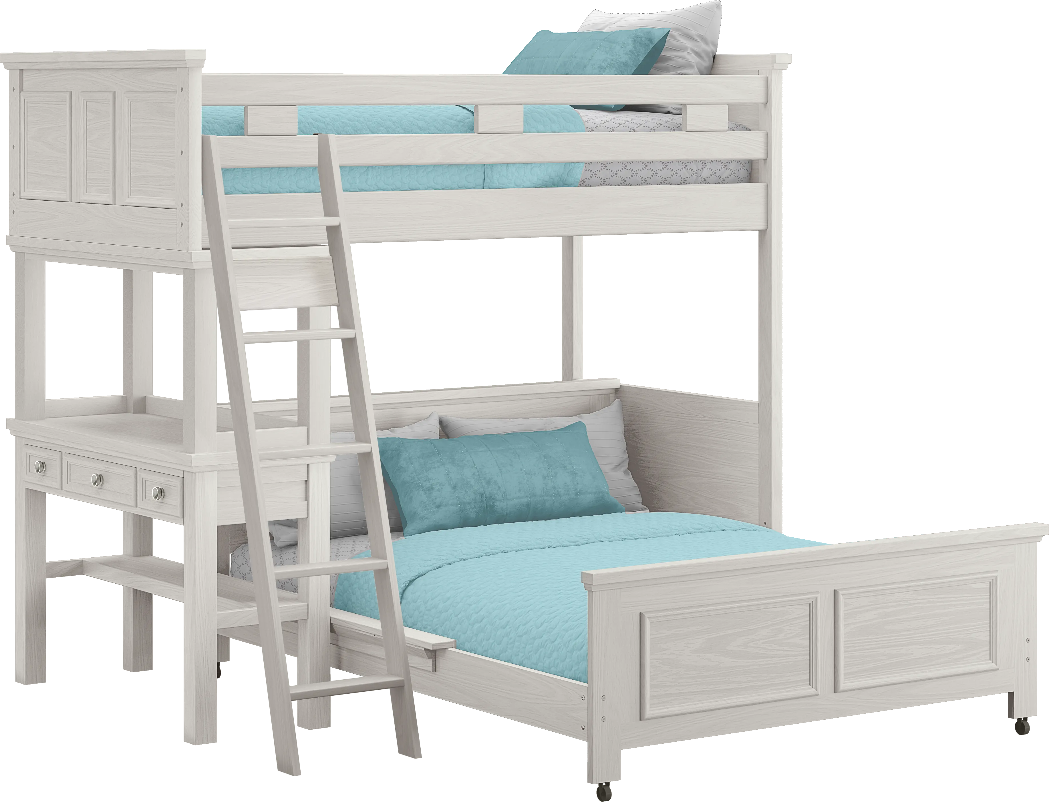 Kids Canyon Lake Ash Gray Twin/Full Loft with Desk - Thumbnail - Image 1
