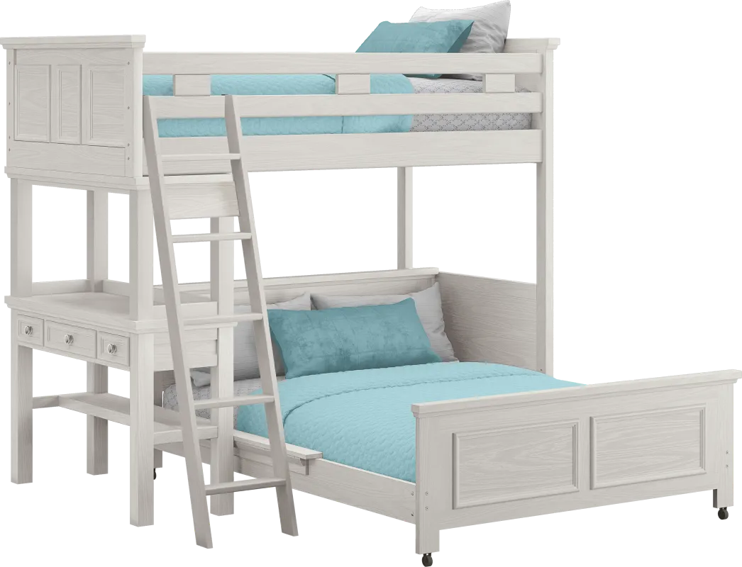 Kids Canyon Lake Ash Gray Twin/Full Loft with Desk