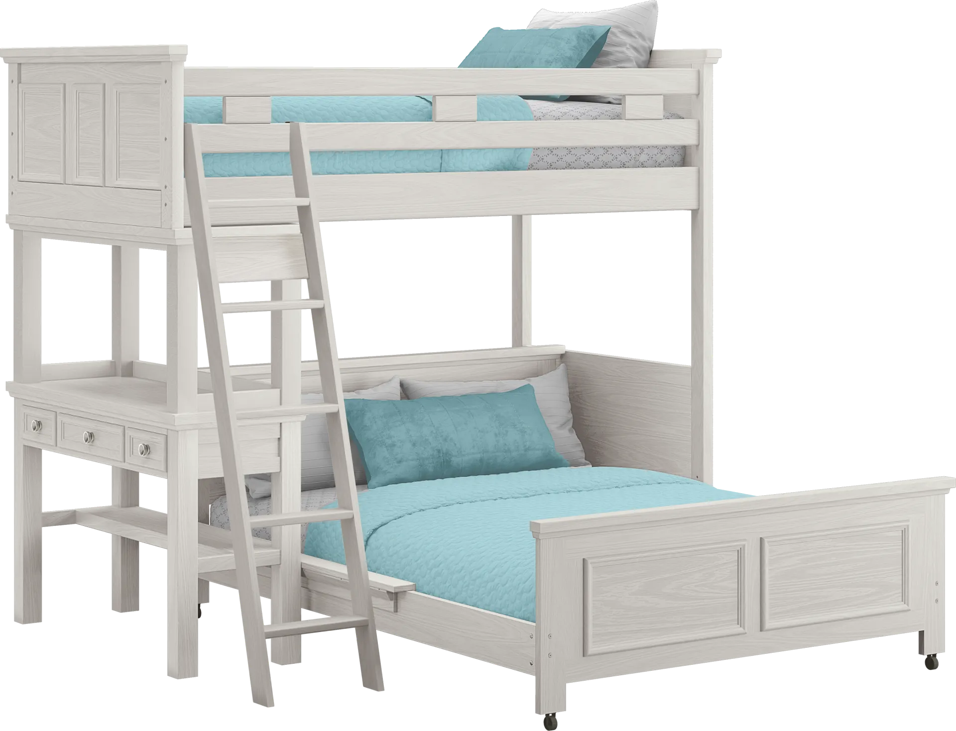 Kids Canyon Lake Ash Gray Twin/Full Loft with Desk - Image 1