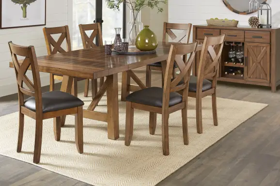 Acorn Cottage Brown 5 Pc Dining Room with X-Back Chairs