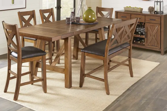 Acorn Cottage Brown 6 Pc Counter Height Dining Room