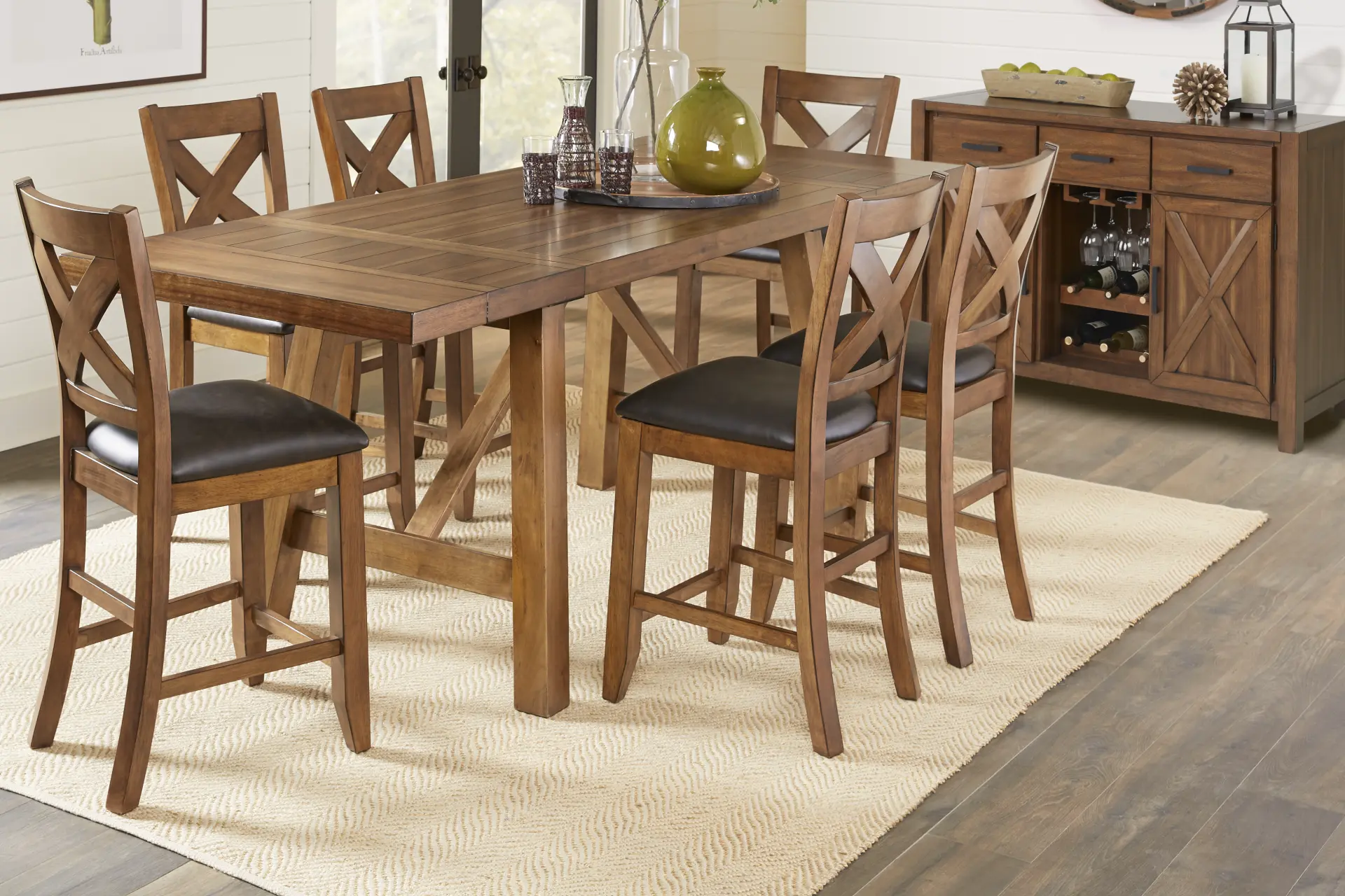 Acorn Cottage Brown 5 Pc Counter Height Dining Room