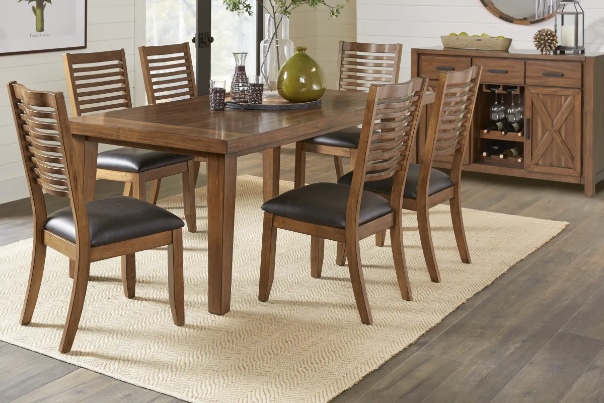 Acorn Cottage Brown 5 Pc Dining Room with Ladder Back Chairs