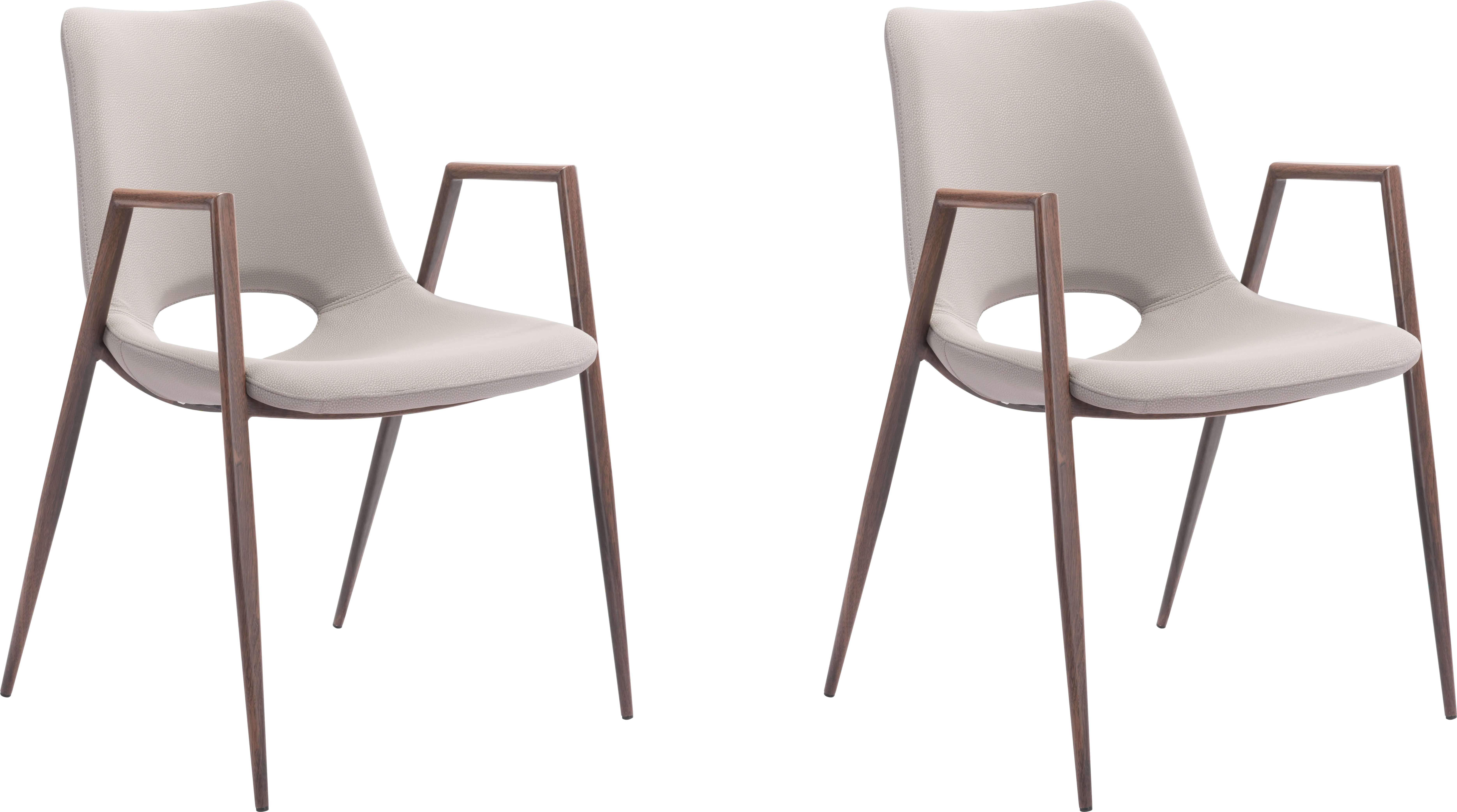 Cristway Beige Side Chair, Set of 2 - Thumbnail - Image 1